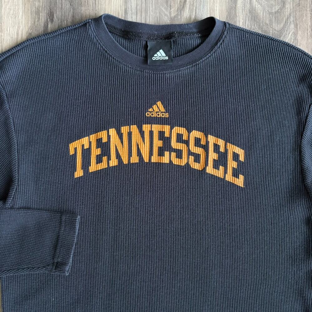 Vintage Adidas Tennessee Thermal Shirt Men's Size S Black Long Sleeve